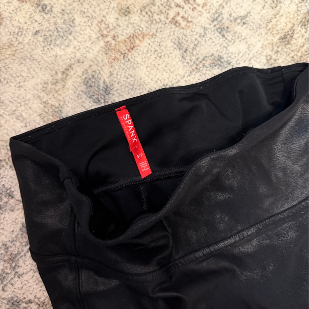 SPANX Faux Leather Black Leggings